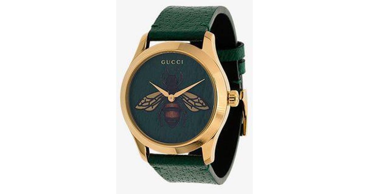 Gucci G-timeless Bee Print Leather 