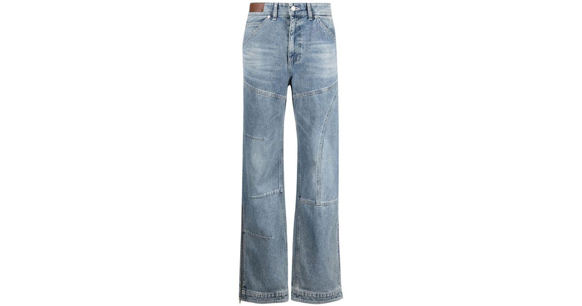ANDERSSON BELL Denim Blue Panelled Zip Cuff Jeans | Lyst
