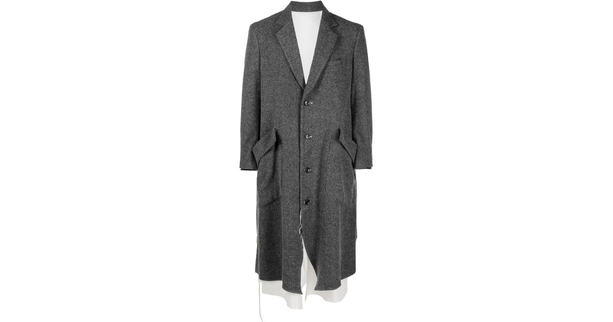 Sulvam Gray Grey Wool-blend Coat for men