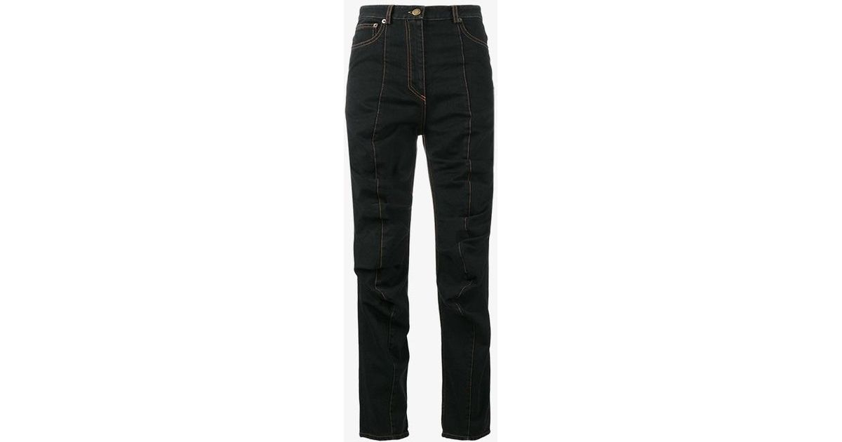 black ruched jeans