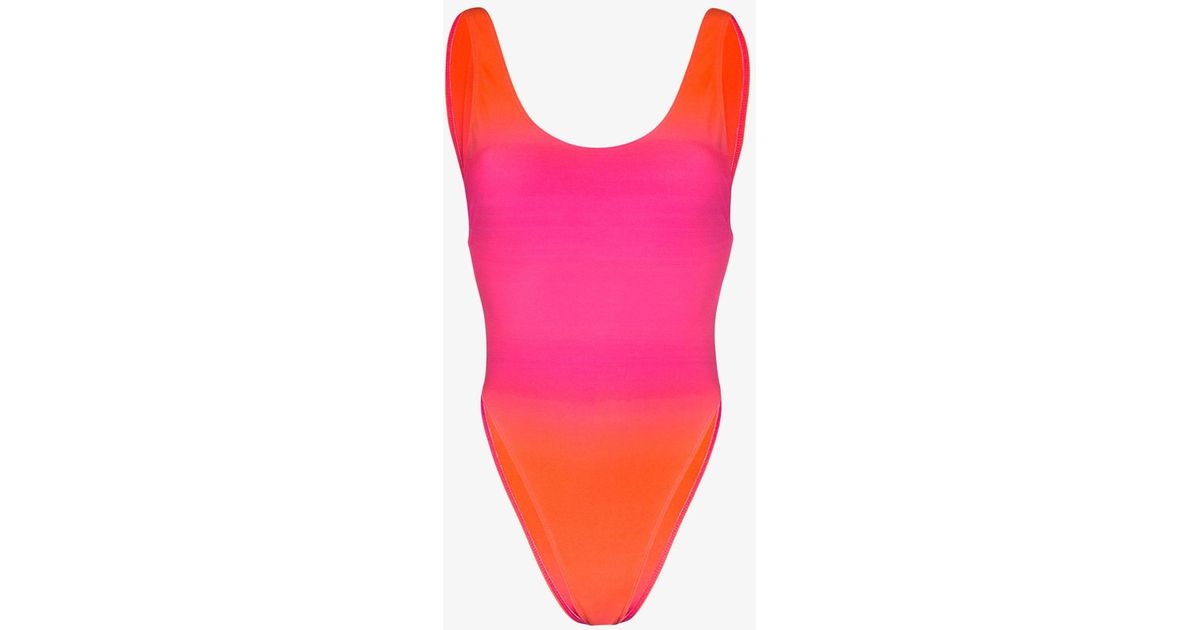 Jacquemus Pink And Orange Le Maillot Camerio One-piece Swimsuit - Lyst