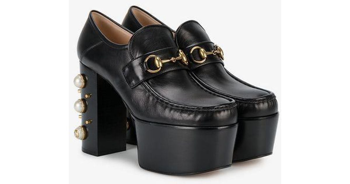 gucci black platform heels
