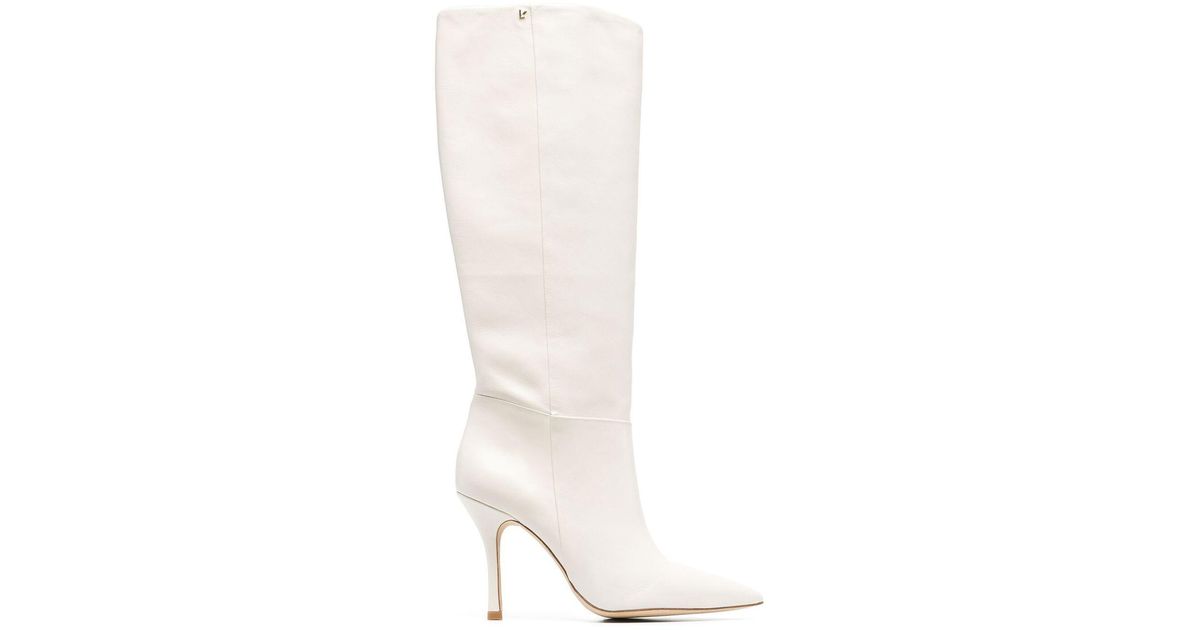 Larroude White Kate 100 Leather Knee-high Boots | Lyst
