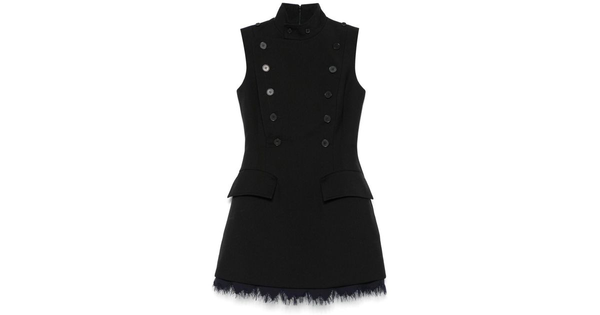 McQueen Double-Breasted Mini Dress in Black | Lyst Australia