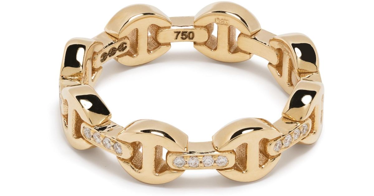 Hoorsenbuhs 18k Yellow Le Teef Deux Dame Diamond Ring in Metallic | Lyst UK