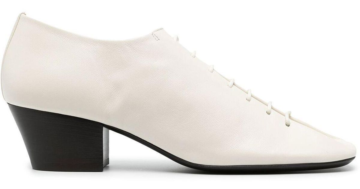 Lemaire White Lace-up Leather Derby Shoes | Lyst UK