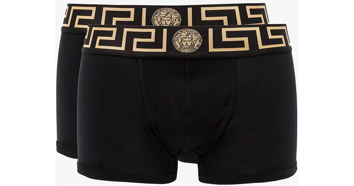 Versace Black Stretch-cotton Boxer Briefs - Set Of Three for Men - Lyst