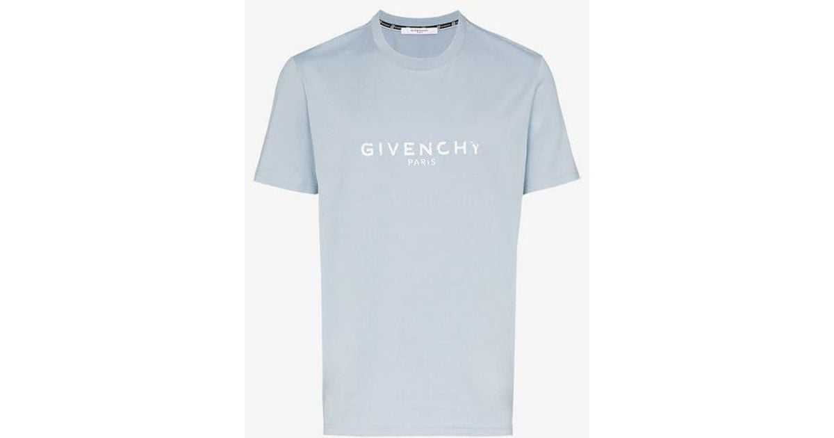 Givenchy Faded Logo T shirt in Blue for Men Lyst UK