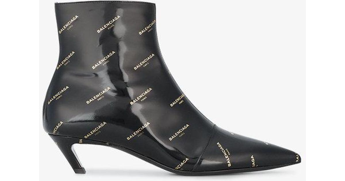balenciaga logo booties