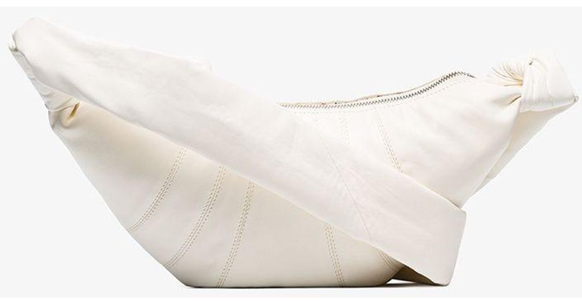 Lemaire Croissant Leather Shoulder Bag in White | Lyst Lemaire Croissant Leather Shoulder Bag in White | Lyst
