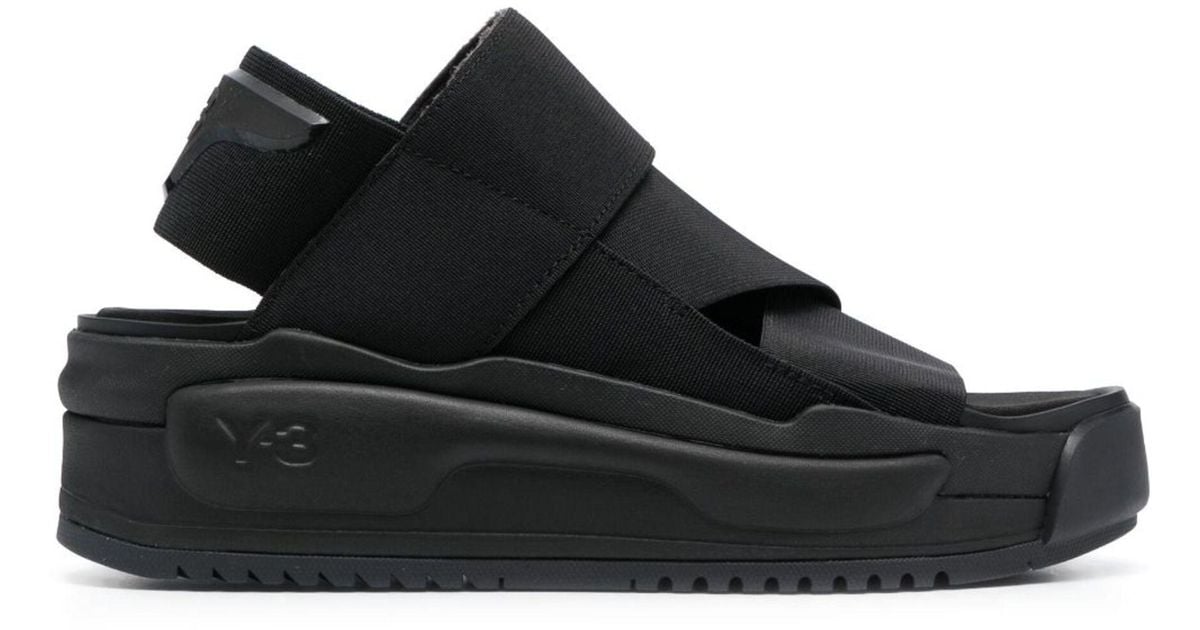 Y-3 Rivalry Elasticated-strap Sandals in Black | Lyst