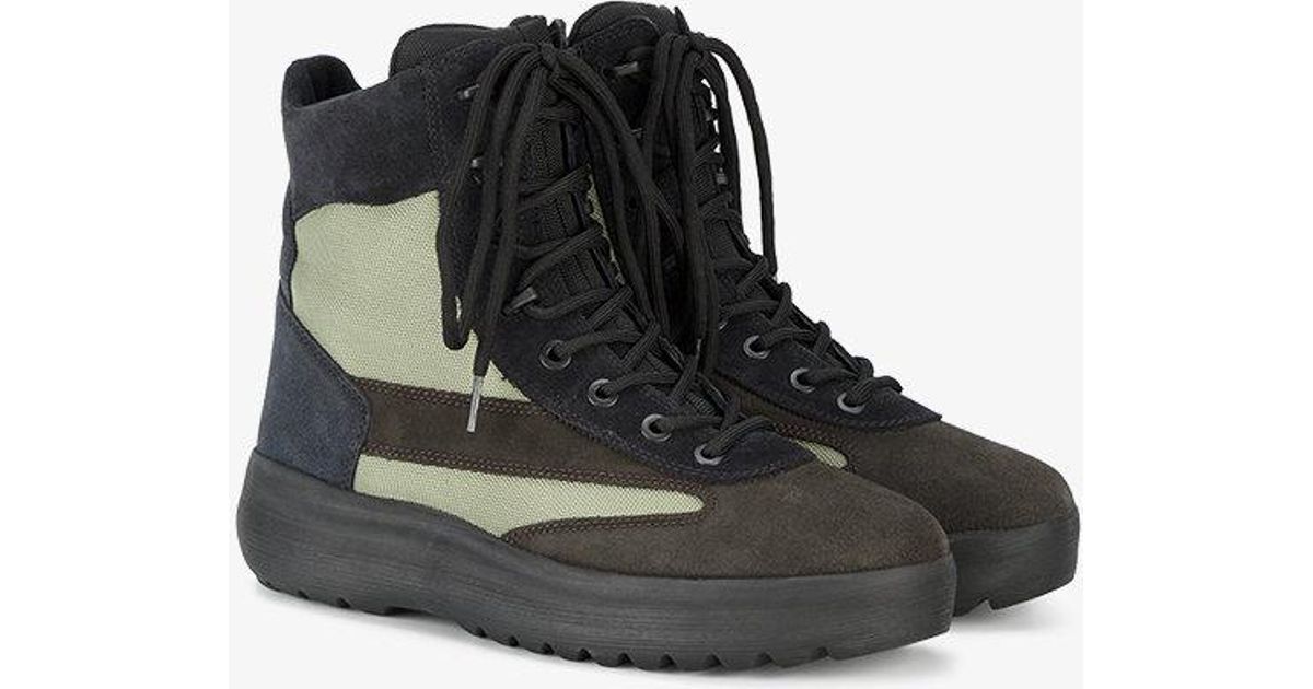 Yeezy Brown Suede Military Boots in Green for Men | Lyst