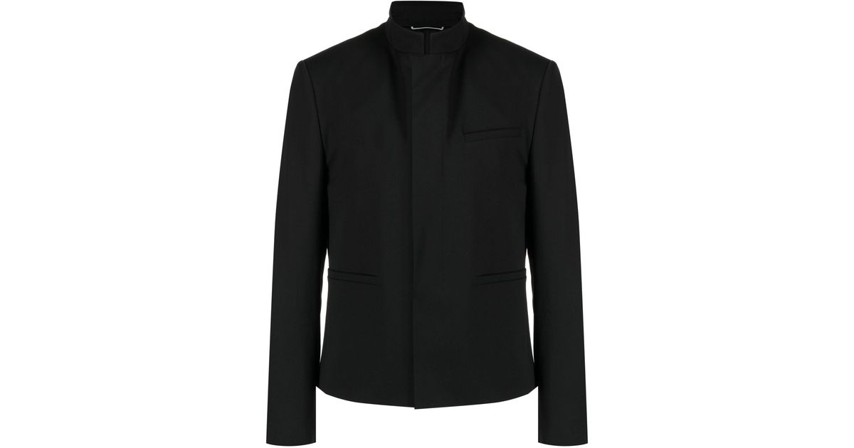 Dior Officer Band-collar Jacket - Men's - Virgin Wool/cupro Dior Officer Band-collar Jacket - Men's - Virgin Wool/cupro
