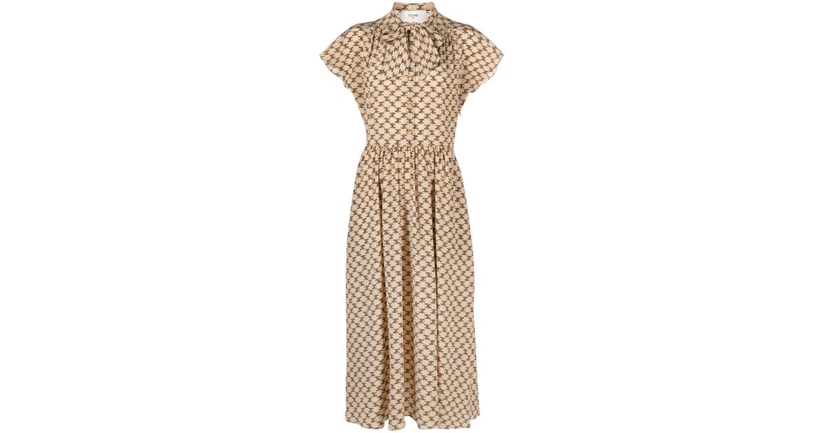 マフラー・ストール Celine Mini Triomphe Silk Twill Lavalliere celine-Neutrals-Neutral-