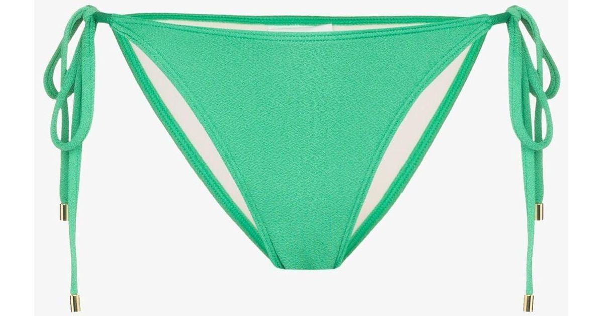 Peony Tie Side Bikini Bottoms in Green Lyst