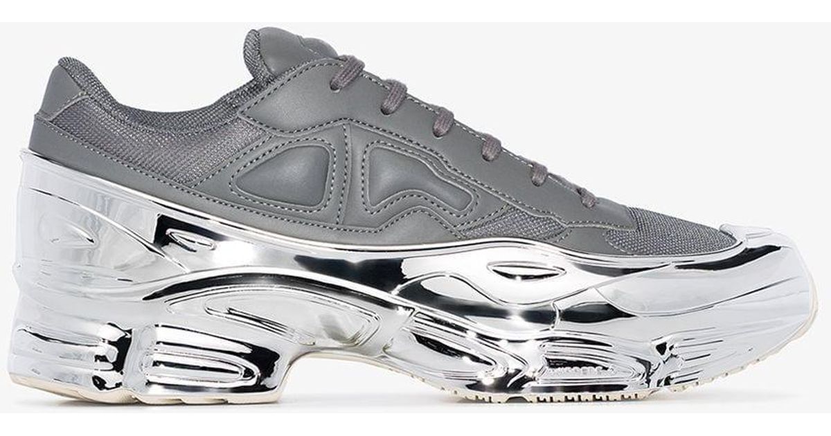 adidas Rubber X Raf Simons Grey And Silver Ozweego Sneakers in Gray for ...