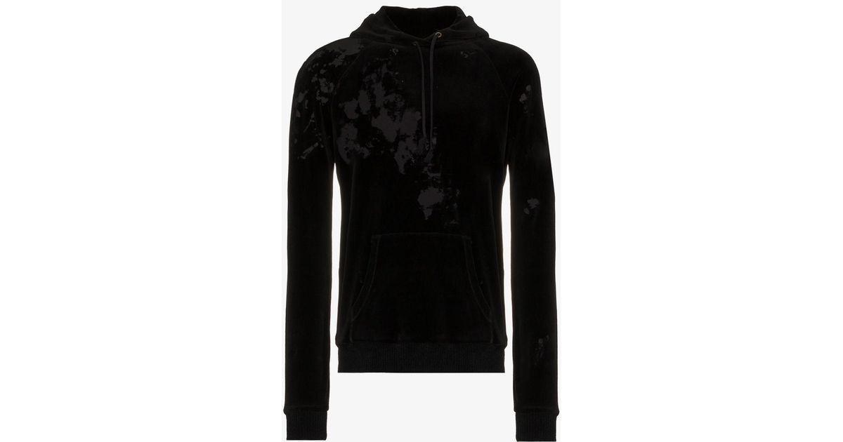 saint laurent velvet hoodie