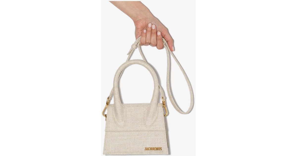 Jacquemus Neutral Le Chiquito Moyen Linen Mini Bag in Natural | Lyst UK