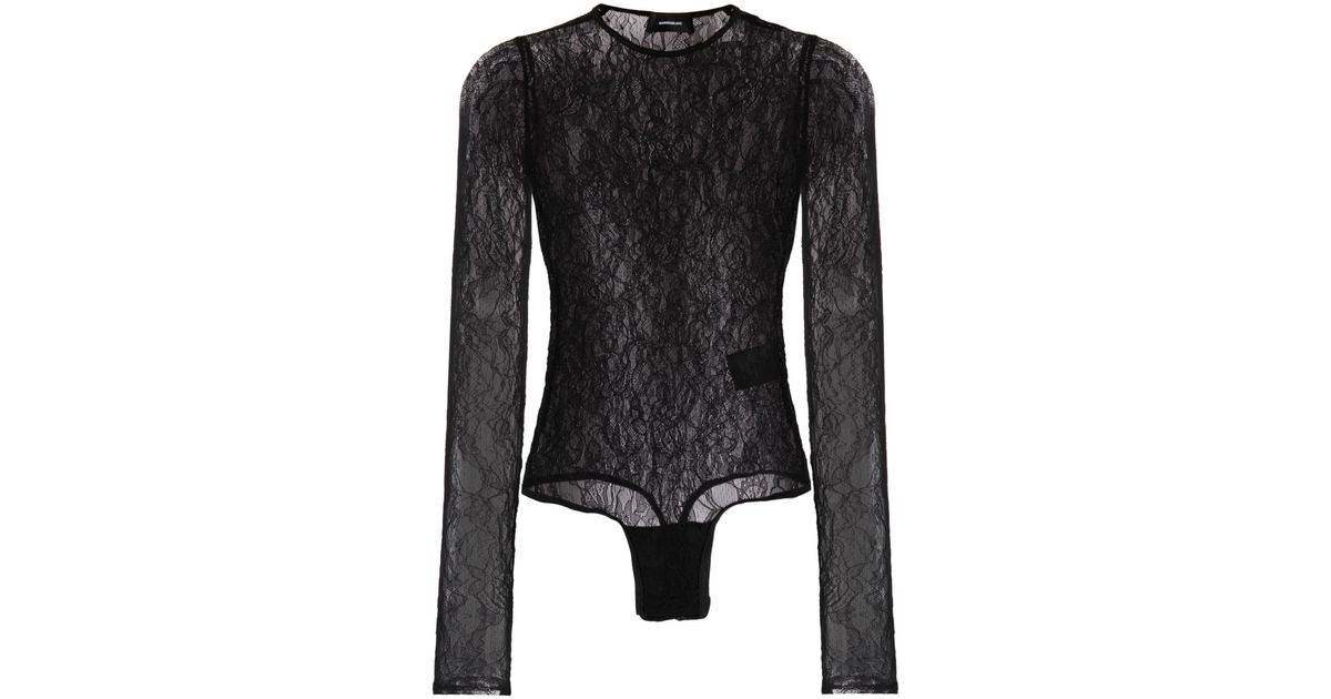 Wardrobe NYC Sheer Chantillylace Bodysuit Women's Polyamide