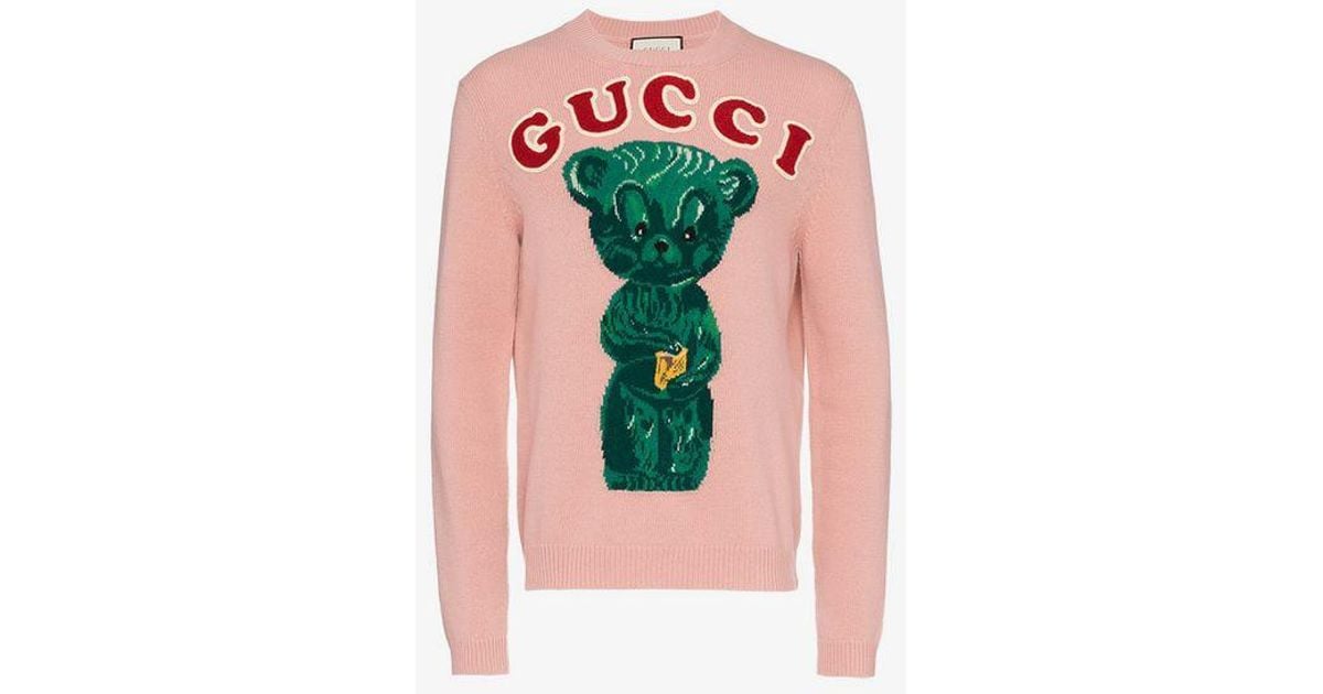 gucci wool sweater with teddy bear