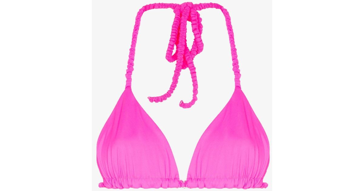 Frankie's Bikinis Hope Halterneck Bikini Top in Pink Lyst
