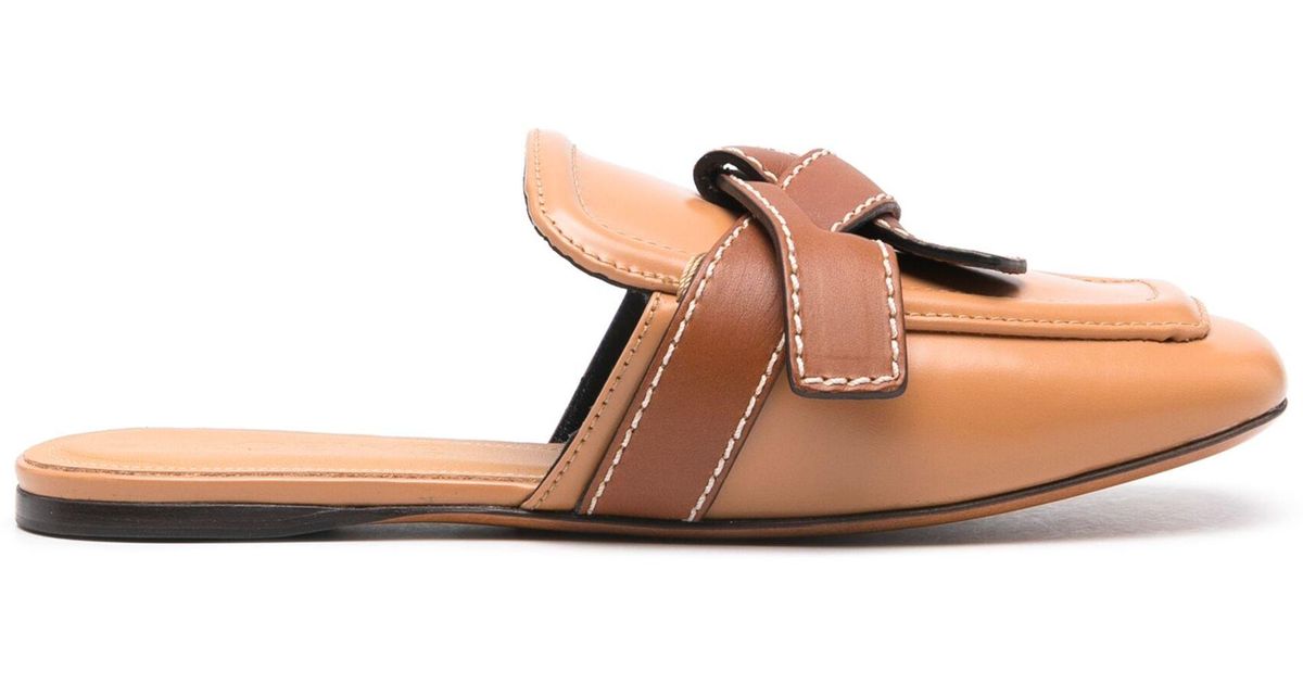 【LOEWE】GATE FLAT MULES Loewe Gate Denim Flat Mules | Neiman Marcus
