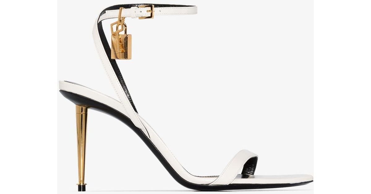 tom ford padlock heels white