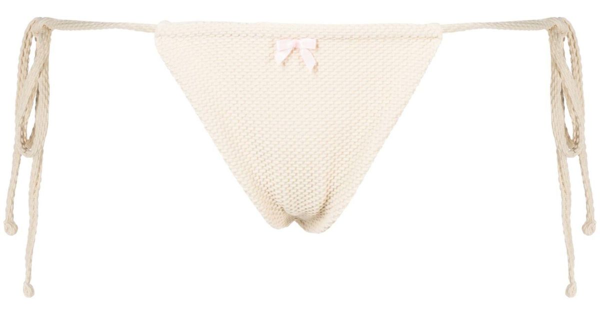 Frankie's Bikinis Neutral Tia Seersucker Bikini Bottoms Women's