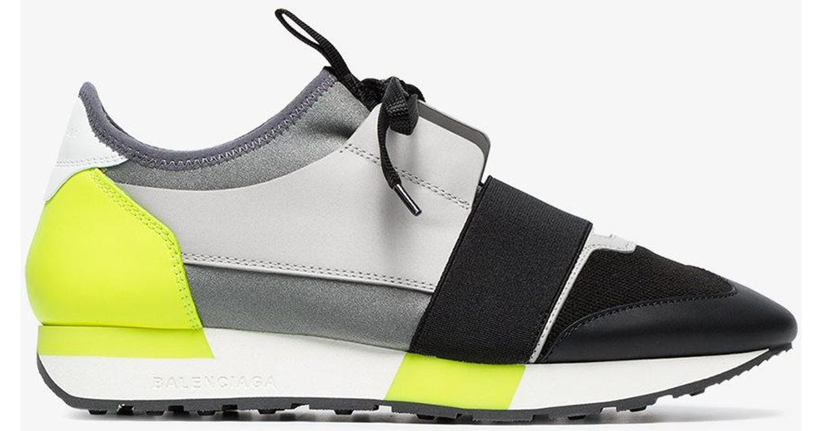 Neon Race Runner Leather Sneakers - Lyst