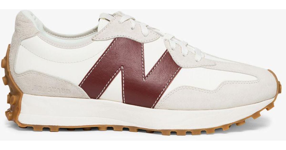 New Balance Leather X Staud 327 Sneakers in White | Lyst