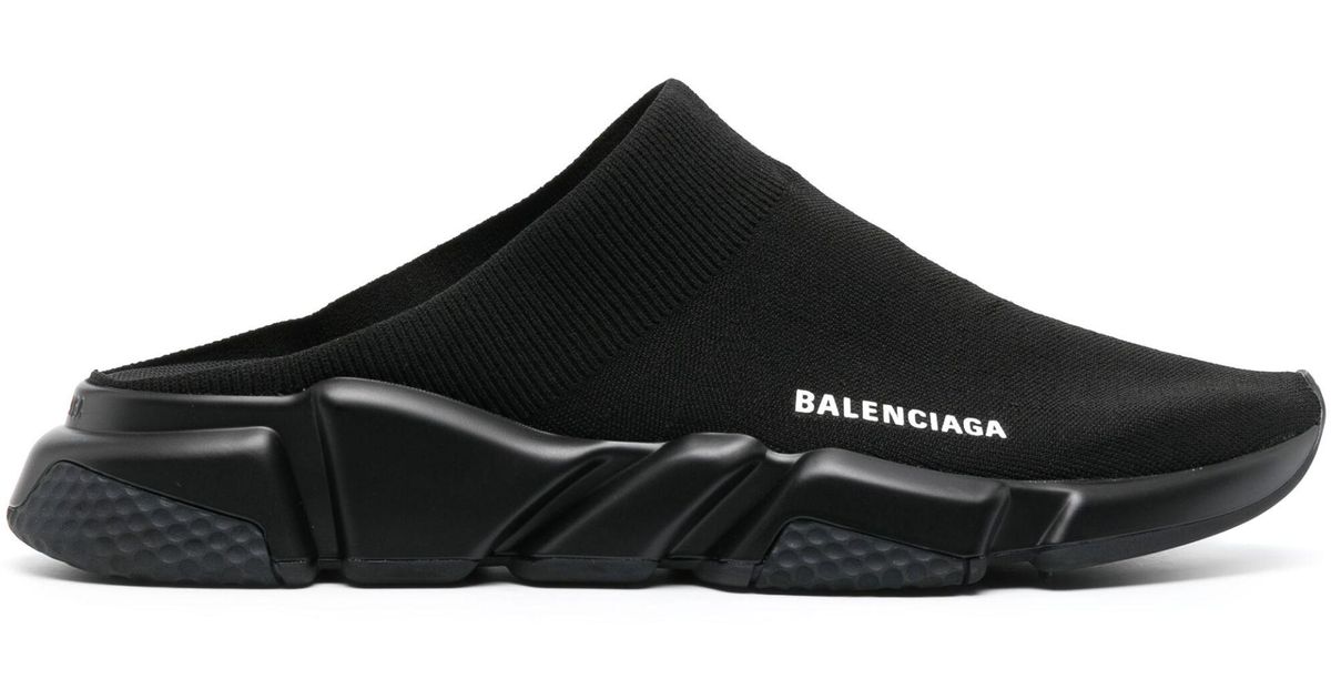 Balenciaga Speed Knit Mules in Black for Men | Lyst