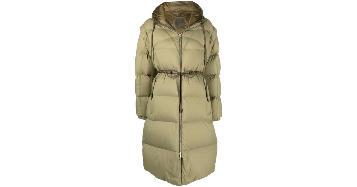Moncler Roquette Quilted Parka Coat in Green | Lyst