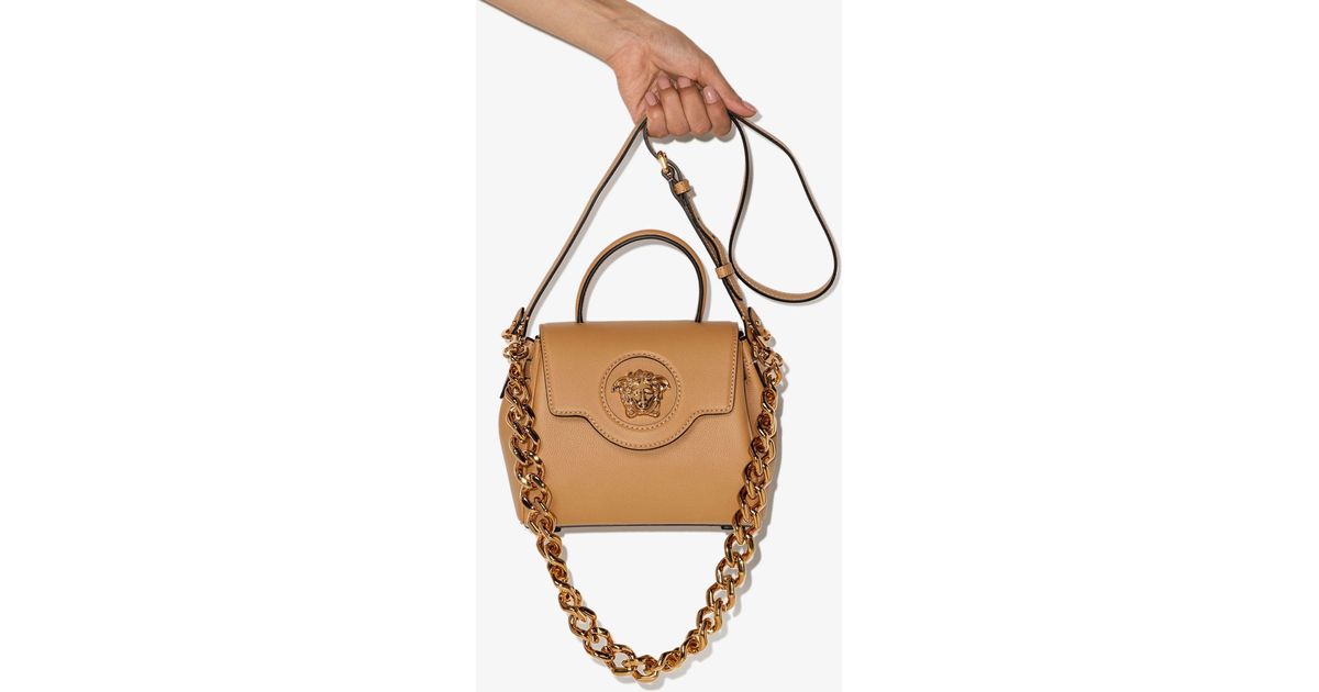 Versace La Medusa Small Leather Shoulder Bag in Metallic | Lyst