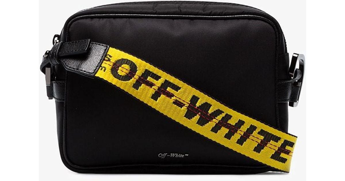 OffWhite c/o Virgil Abloh Synthetic Black Industrial Logo Strap Cross