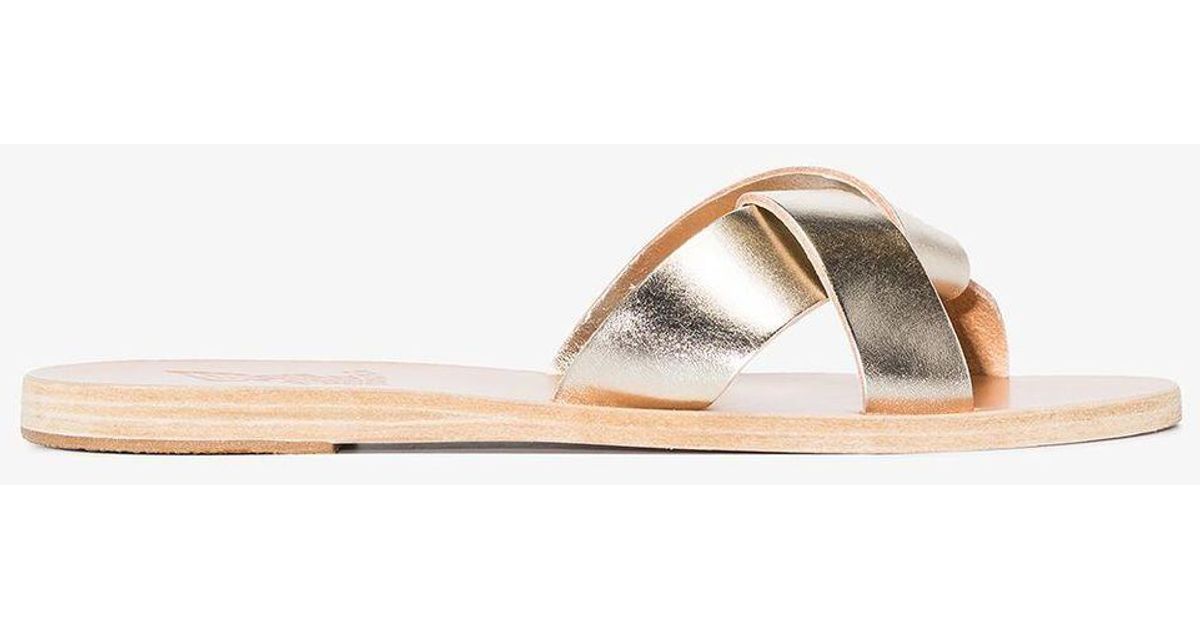 Ancient Greek Sandals Gold Whitney Metallic Strap Leather Lyst
