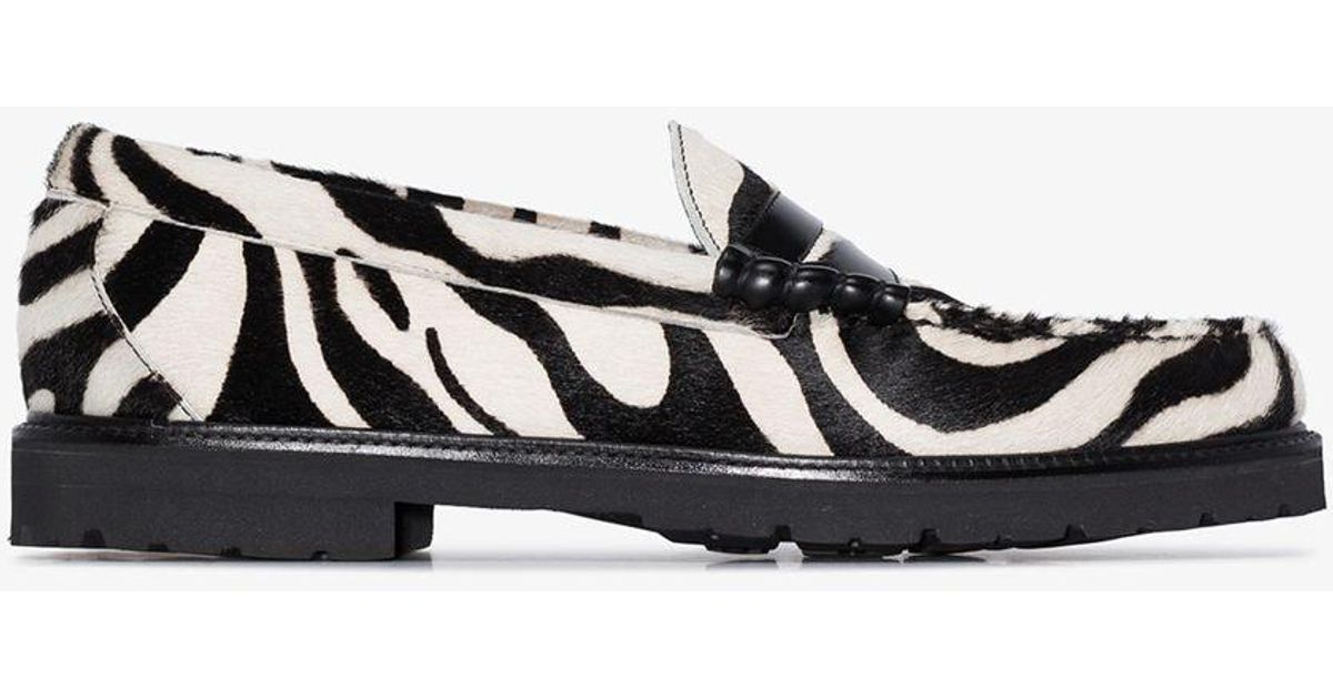 希少 G.H BASS 47134 Penny Loafer zebra US9 G.H. Bass & Co. - Weejuns Heritage Larson Zebra-Print Calf