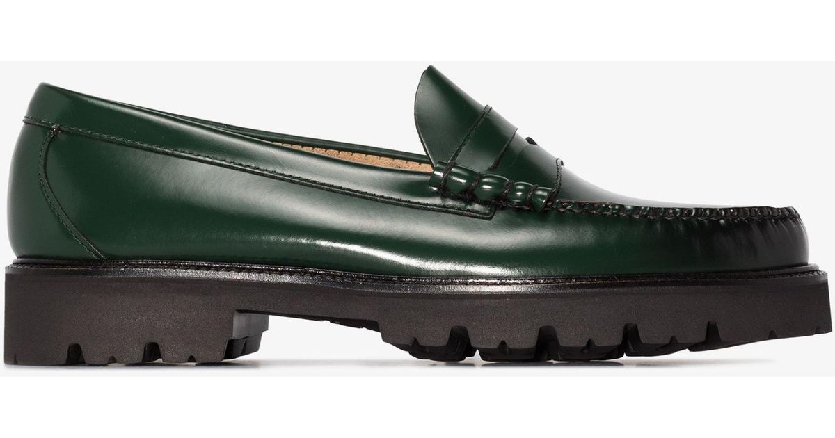G.H. Bass & Co. Exclusive Weejuns Super Lug Leather Loafers in Green ...