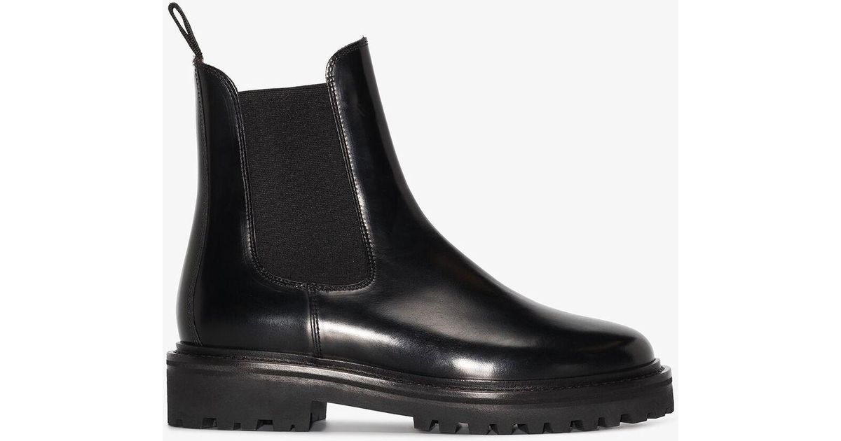 Isabel Marant Black Castay Leather Chelsea Boots | Lyst