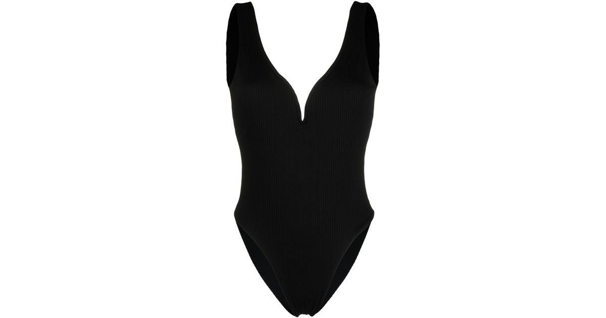 Alexandra Miro Kiki Plunging V-neck Swimsuit in Black | Lyst