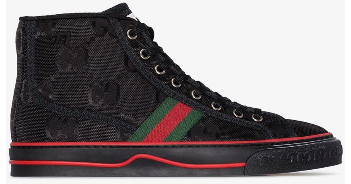 Gucci Rubber Off The Grid High Top Sneakers in Black - Lyst