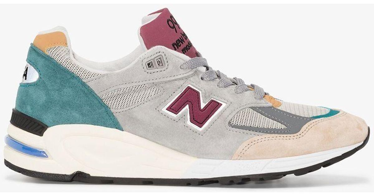 New Balance Grey 990v2 Suede Sneakers in Grey for Men | Lyst UK