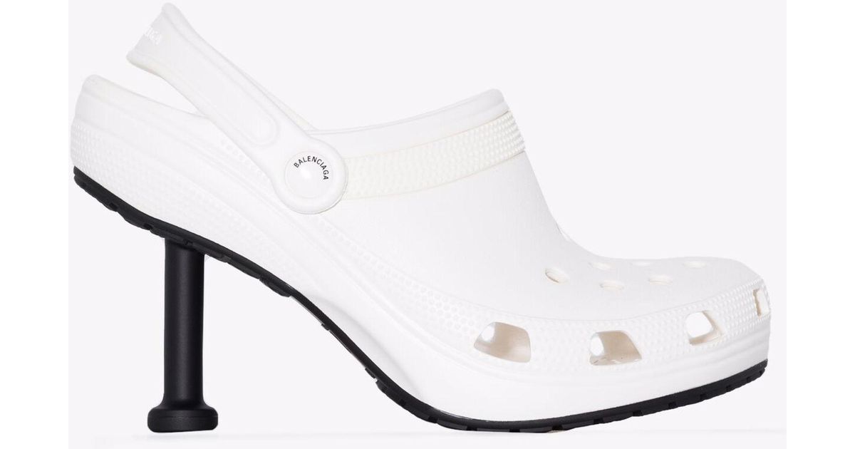 Balenciaga X Crocs Madame 80 Slingback Pumps in White Lyst