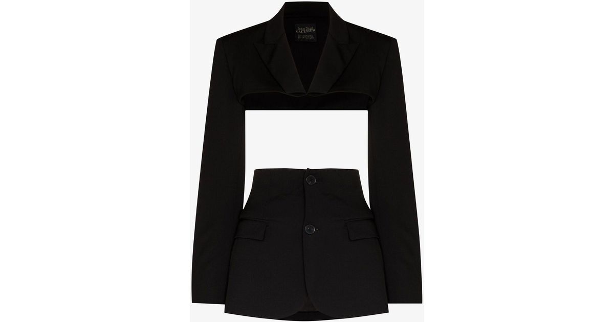 Jean Paul Gaultier X Lotta Volkova Single-breasted Wool Blazer And Skirt in Black | Lyst