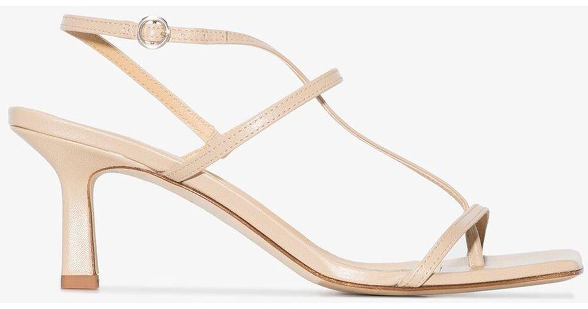 Aeyde Neutral Elise 65 Leather Sandals in Natural Lyst UK