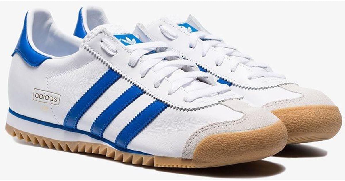 adidas Leather Originals White And Blue Rom Sneakers for Men | Lyst