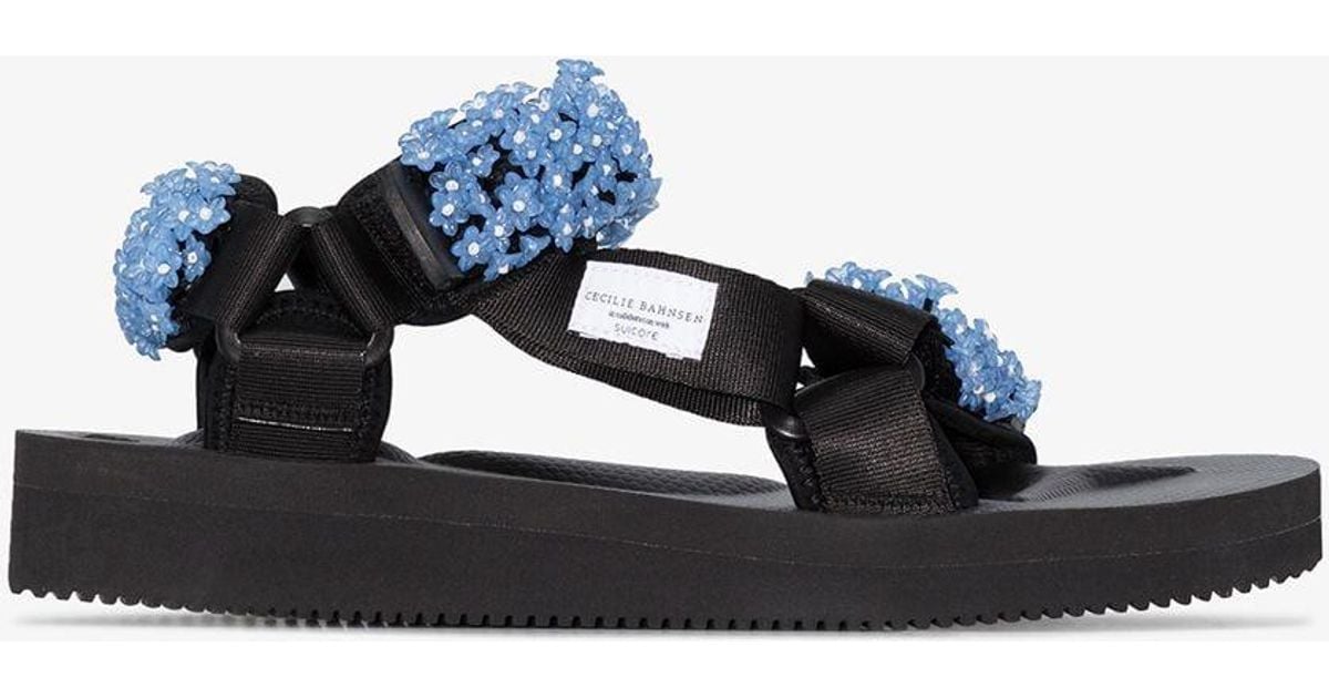 Cecilie Bahnsen X Suicoke Maria Beaded Velcro-strap Sandals in 