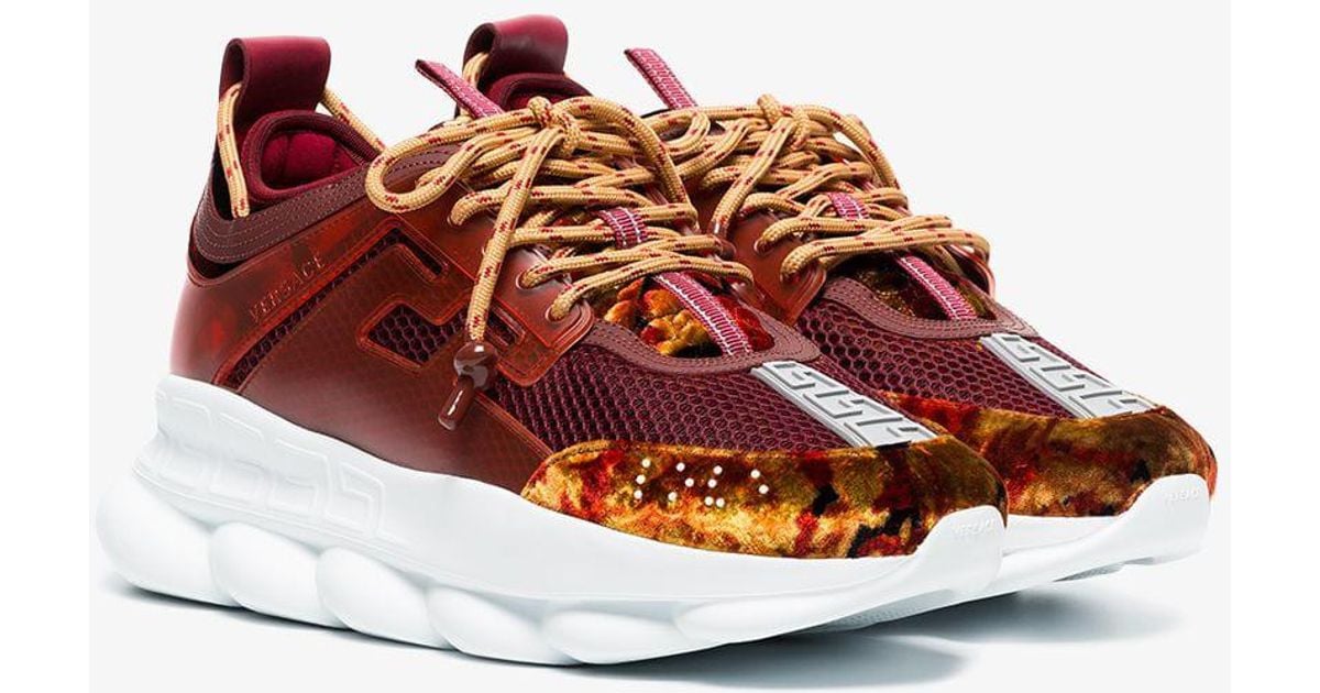 burgundy versace shoes