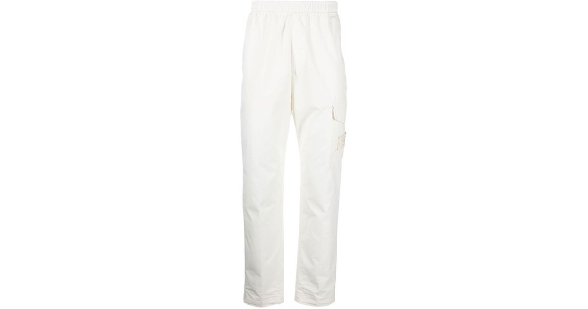 Stone Island White Ghost Piece Cotton Tracksuit Cargo Trousers for Men ...