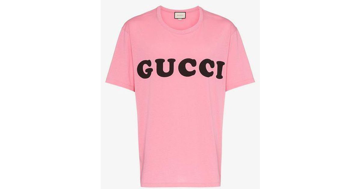 Gucci Cotton Vintage Wash Logo T-shirt in Pink/Purple (Pink) for Men - Lyst