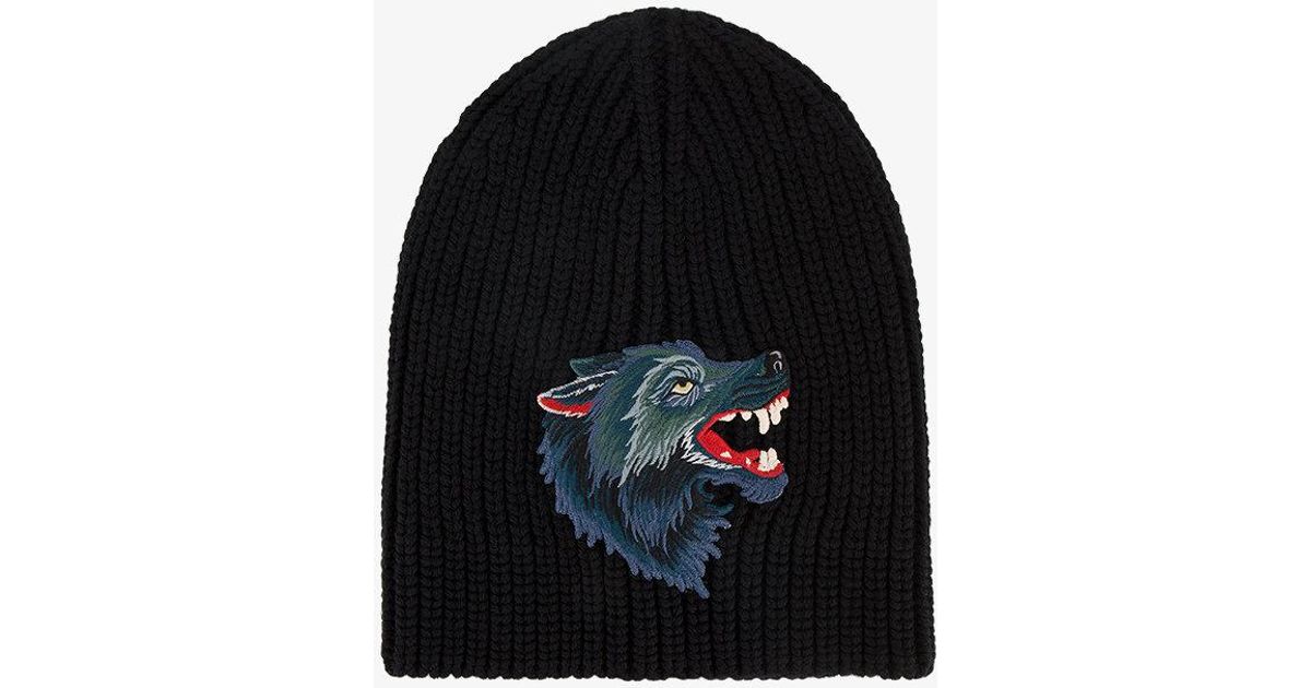 Gucci Berretto Con Lupo Ricamato in Black for Men | Lyst